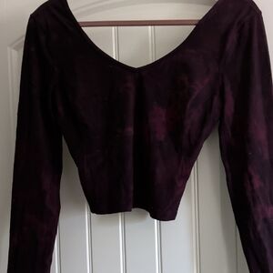 Lululemon Deep Purple and black Long Sleeve Align Top